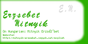 erzsebet mitnyik business card